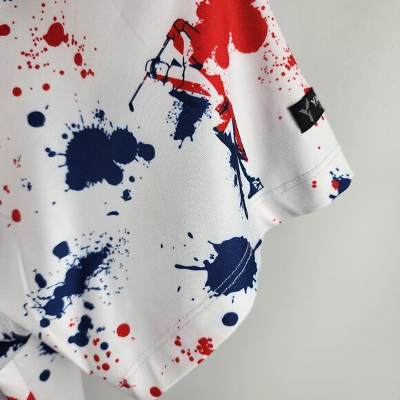 Yatta Golf Shirt Mens XL Multi Paint Splatter S/S Golf Polo - Picture 5 of 8